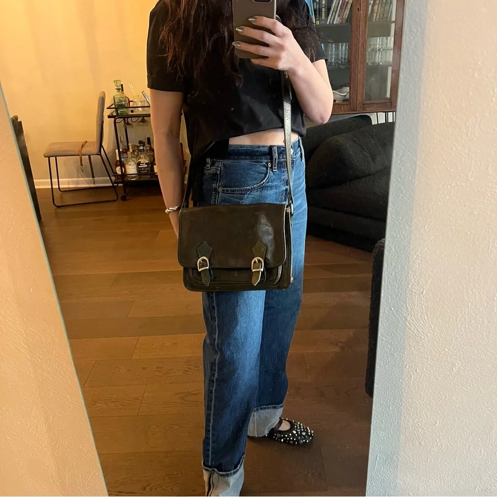 Italian Leather Green Bag From Venice Italy Crossbody